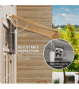 Toldo de Pared con Brazo Articulado y Manivela Marco Resistente de Aluminio y Cubierta de Poliéster 295x245 cm Naranja