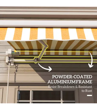 Toldo de Pared con Brazo Articulado y Manivela Marco Resistente de Aluminio y Cubierta de Poliéster 295x245 cm Naranja