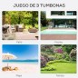 Juego de 2 Tumbonas y Mesa de Jardín Juego de 2 Tumbonas y Mesa de Jardín