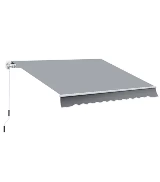 Toldo Manual Retráctil 3x2,5 cm Toldo para Balcón con Manivela de Metal Impermeable y Anti-UV Toldo Enrollable de Exterior para