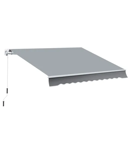 Toldo Manual Retráctil 3x2,5 cm Toldo para Balcón con Manivela de Metal Impermeable y Anti-UV Toldo Enrollable de Exterior para