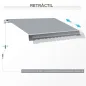 Toldo Manual Retráctil 3x2,5 cm, Toldo Exterior Terraza con Ángulo Ajustable, Brazo Articulado, Montaje a Pared, Estructura de A