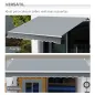 Toldo Manual Retráctil 3x2,5 cm, Toldo Exterior Terraza con Ángulo Ajustable, Brazo Articulado, Montaje a Pared, Estructura de A