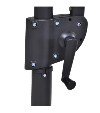 Sombrilla Doble de 270x445x260 cm Parasol Grande Inclinable con Manivela para Abrir y Cerrar Fácil Color Gris