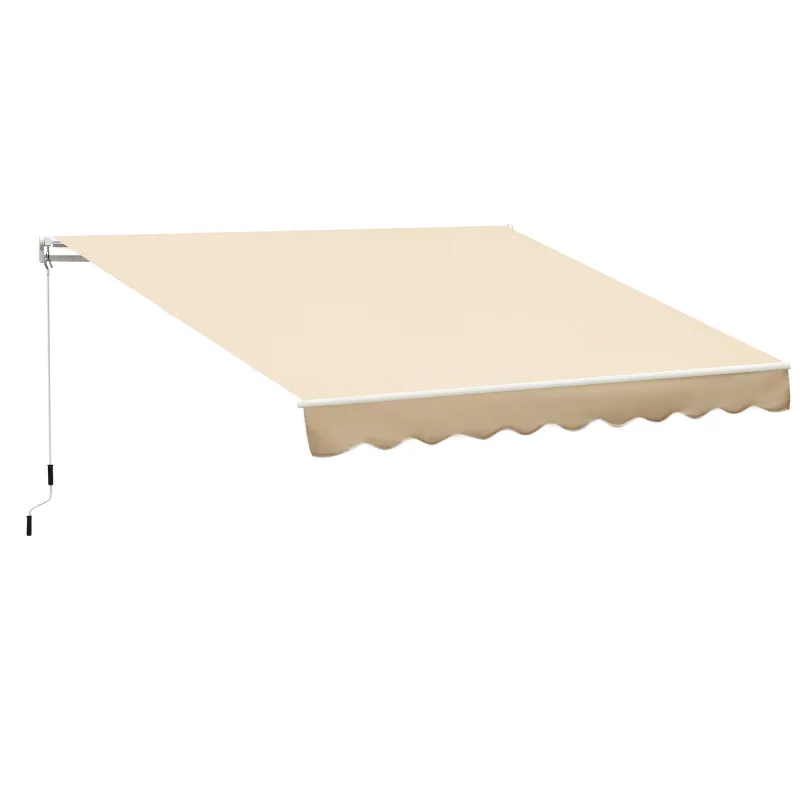 Toldo de Pared con Brazo Articulado y Manivela Marco Resistente de Aluminio y Cubierta de Poliéster 295x245 cm Beige