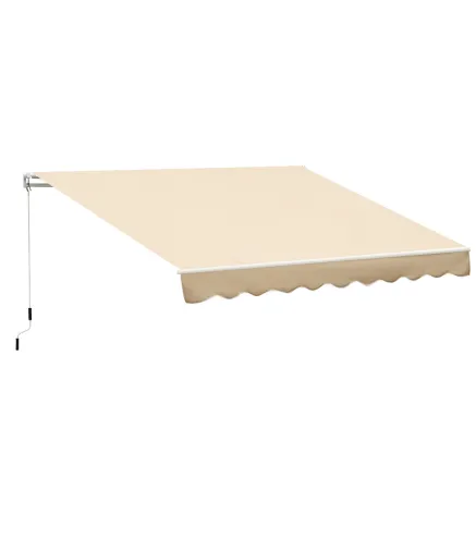 Toldo de Pared con Brazo Articulado y Manivela Marco Resistente de Aluminio y Cubierta de Poliéster 295x245 cm Beige
