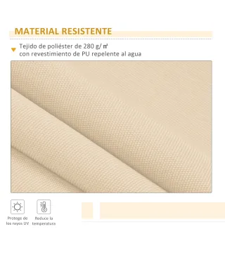 Toldo de Pared con Brazo Articulado y Manivela Marco Resistente de Aluminio y Cubierta de Poliéster 295x245 cm Beige