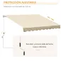Toldo de Pared con Brazo Articulado y Manivela Marco Resistente de Aluminio y Cubierta de Poliéster 295x245 cm Beige