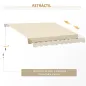 Toldo de Pared con Brazo Articulado y Manivela Marco Resistente de Aluminio y Cubierta de Poliéster 295x245 cm Beige