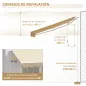 Toldo de Pared con Brazo Articulado y Manivela Marco Resistente de Aluminio y Cubierta de Poliéster 295x245 cm Beige