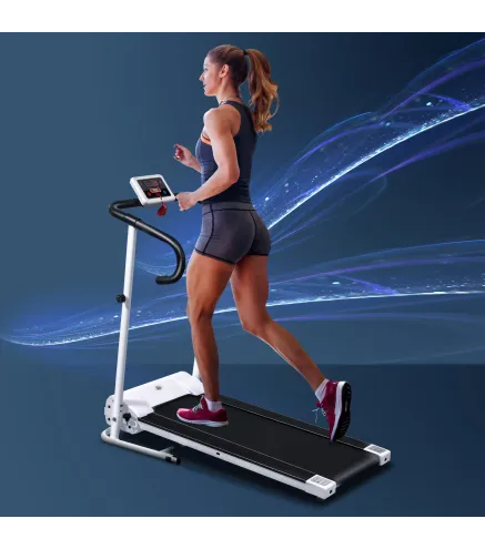 Cinta de Andar Plegable Cinta de Correr Eléctrica Velocidad de 1-10km/h con Pantalla LCD y Carga Máx. 110 kg para Fitness Hogar