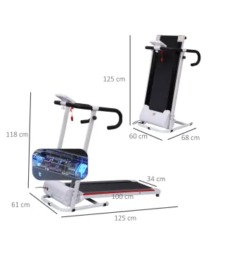 Cinta de Andar Plegable Cinta de Correr Eléctrica Velocidad de 1-10km/h con Pantalla LCD y Carga Máx. 110 kg para Fitness Hogar