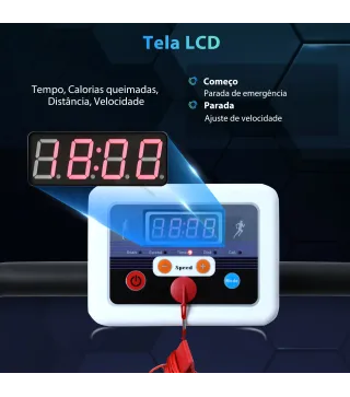 Cinta de Andar Plegable Cinta de Correr Eléctrica Velocidad de 1-10km/h con Pantalla LCD y Carga Máx. 110 kg para Fitness Hogar