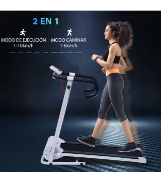 Cinta de Andar Plegable Cinta de Correr Eléctrica Velocidad de 1-10km/h con Pantalla LCD y Carga Máx. 110 kg para Fitness Hogar