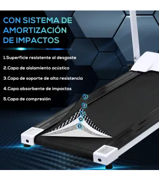 Cinta de Andar Plegable Cinta de Correr Eléctrica Velocidad de 1-10km/h con Pantalla LCD y Carga Máx. 110 kg para Fitness Hogar