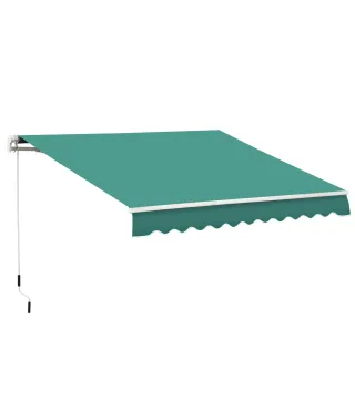 Toldo de Pared con Brazo Articulado y Manivela Marco Resistente de Aluminio y Cubierta de Poliéster 295x245 cm Verde