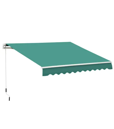 Toldo de Pared con Brazo Articulado y Manivela Marco Resistente de Aluminio y Cubierta de Poliéster 295x245 cm Verde
