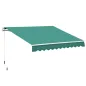 Toldo de Pared con Brazo Articulado y Manivela Marco Resistente de Aluminio y Cubierta de Poliéster 295x245 cm Verde