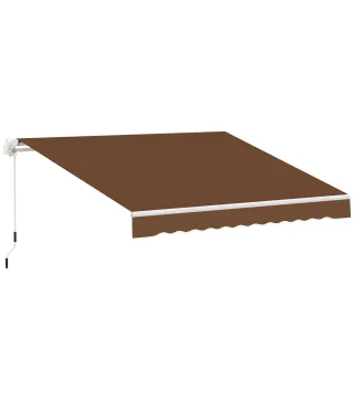 Toldo de Pared con Brazo Articulado y Manivela Marco Resistente de Aluminio y Cubierta de Poliéster 295x245 cm Café