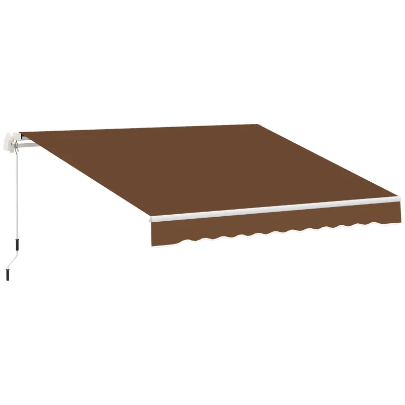 Toldo de Pared con Brazo Articulado y Manivela Marco Resistente de Aluminio y Cubierta de Poliéster 295x245 cm Café
