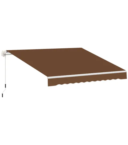 Toldo de Pared con Brazo Articulado y Manivela Marco Resistente de Aluminio y Cubierta de Poliéster 295x245 cm Café