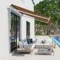 Toldo de Pared con Brazo Articulado y Manivela Marco Resistente de Aluminio y Cubierta de Poliéster 295x245 cm Café