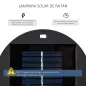 Linterna de Jardín de Ratán Sintético Farola Solar Exterior con Luces LED Encendido y Apagado Automático Impermeable para Terraz