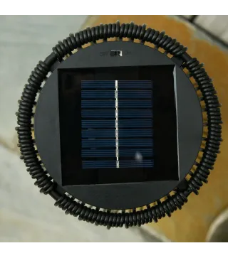 Lámpara de Pie de Mimbre Ratán de Energía Solar con LED 0,8 W Interruptor de Control de Luz Automático Decoración para Exterior