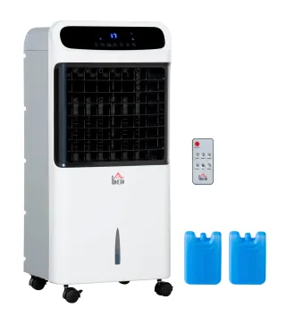 Climatizador 4 en 1 con Control Remoto 3 Modos 3 Velocidades Temporizador y Pantalla Táctil 38x35x81 cm Blanco