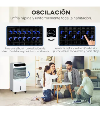 Climatizador 4 en 1 con Control Remoto 3 Modos 3 Velocidades Temporizador y Pantalla Táctil 38x35x81 cm Blanco