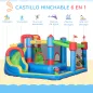 Castillo Inflable Infantil con Tobogán Cama de Salto Piscina Muro de Escalada Inflador 390x300x197 cm Multicolor