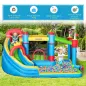 Castillo Inflable Infantil con Tobogán Cama de Salto Piscina Muro de Escalada Inflador 390x300x197 cm Multicolor