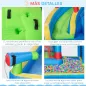 Castillo Inflable Infantil con Tobogán Cama de Salto Piscina Muro de Escalada Inflador 390x300x197 cm Multicolor