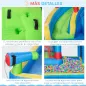 Castillo Inflable Infantil con Tobogán Cama de Salto Piscina Muro de Escalada Inflador 390x300x197 cm Multicolor