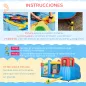 Castillo Inflable Infantil con Tobogán Cama de Salto Piscina Muro de Escalada Inflador 390x300x197 cm Multicolor