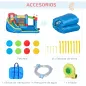 Castillo Inflable Infantil con Tobogán Cama de Salto Piscina Muro de Escalada Inflador 390x300x197 cm Multicolor