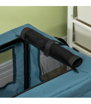 Transportín para Perros y Gatos Bolsa para Mascotas Transportador para Perros 60x42x42cm Azul