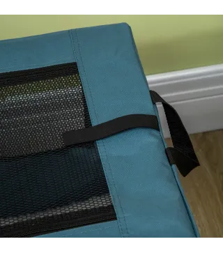 Transportín para Perros y Gatos Bolsa para Mascotas Transportador para Perros 60x42x42cm Azul