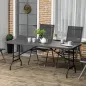 Mesa Plegable de Jardín Rectangular Portátil para 6 Personas de Acero y HDPE 180x75,5x73 cm Gris Oscuro