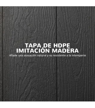 Mesa Plegable de Jardín Rectangular Portátil para 6 Personas de Acero y HDPE 180x75,5x73 cm Gris Oscuro