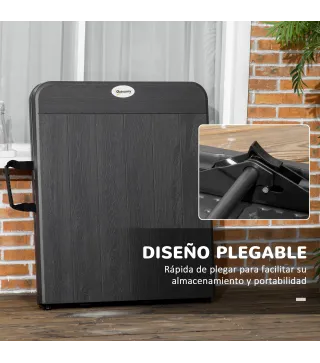 Mesa Plegable de Jardín Rectangular Portátil para 6 Personas de Acero y HDPE 180x75,5x73 cm Gris Oscuro