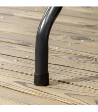 Mesa Plegable de Jardín Rectangular Portátil para 6 Personas de Acero y HDPE 180x75,5x73 cm Gris Oscuro