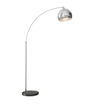 Lámpara de Pie en Forma Arco Moderna Portalámpara E27 40 W con Interruptor de Pie 110-115x30x170-180 cm Plata y Negro