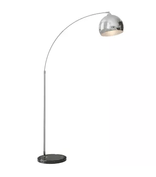 Lámpara de Pie en Forma Arco Moderna Portalámpara E27 40 W con Interruptor de Pie 110-115x30x170-180 cm Plata y Negro