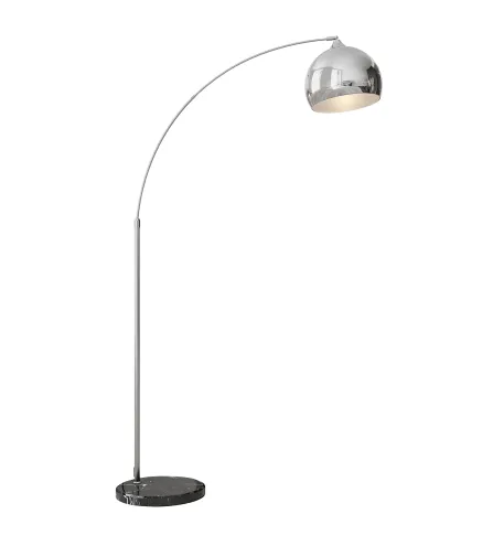 Lámpara de Pie en Forma Arco Moderna Portalámpara E27 40 W con Interruptor de Pie 110-115x30x170-180 cm Plata y Negro