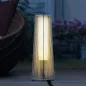 Farola Solar Exterior de Ratán Sintético con Luces LED Encendido y Apagado Automático Impermeable Ø21,5x61 cm Natural