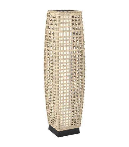 Lámpara Solar de Jardín de Ratán Sintético con Luces LED Encendido/Apagado Automático 21x21x78 cm Natural