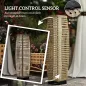 Lámpara Solar de Jardín de Ratán Sintético con Luces LED Encendido/Apagado Automático 21x21x78 cm Natural