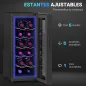 Vinoteca 12 Botellas con Doble Refrigeración Termoeléctrica Temperatura Ajustable 8-18℃ Puerta de Vidrio Negro
