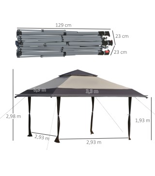 Cenador Plegable con Doble Techo